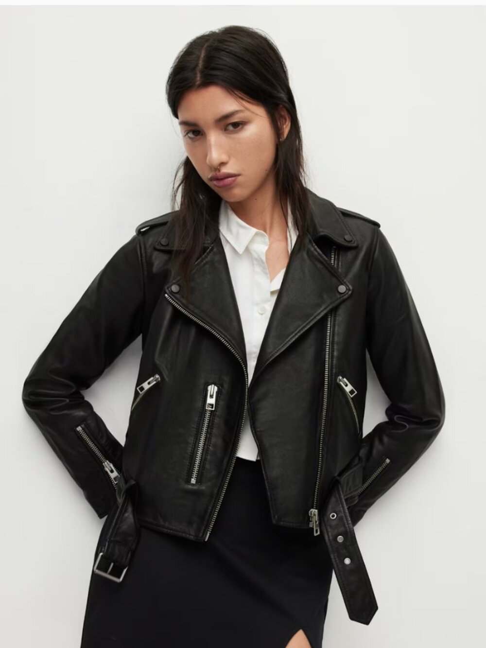 All Saints Balfern Leather Biker Jacket